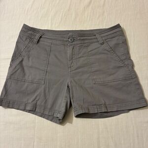 Prana Womens Size 8 Gray Organic Cotton Utility Hiking Shorts Stretch Outdoor